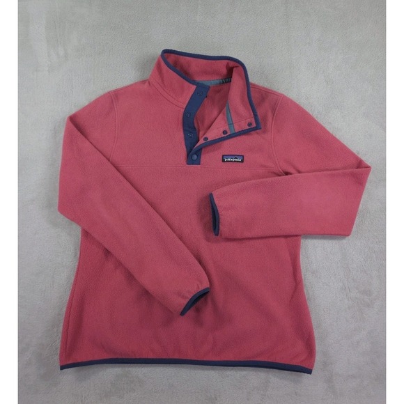 Patagonia Sweater Womens Medium Micro D Snap T Pullover Reef Pink - Picture 1 of 7